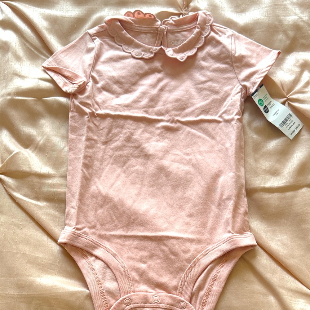OshKosh B'gosh Light Pink Scalloped Collar Bodysuit